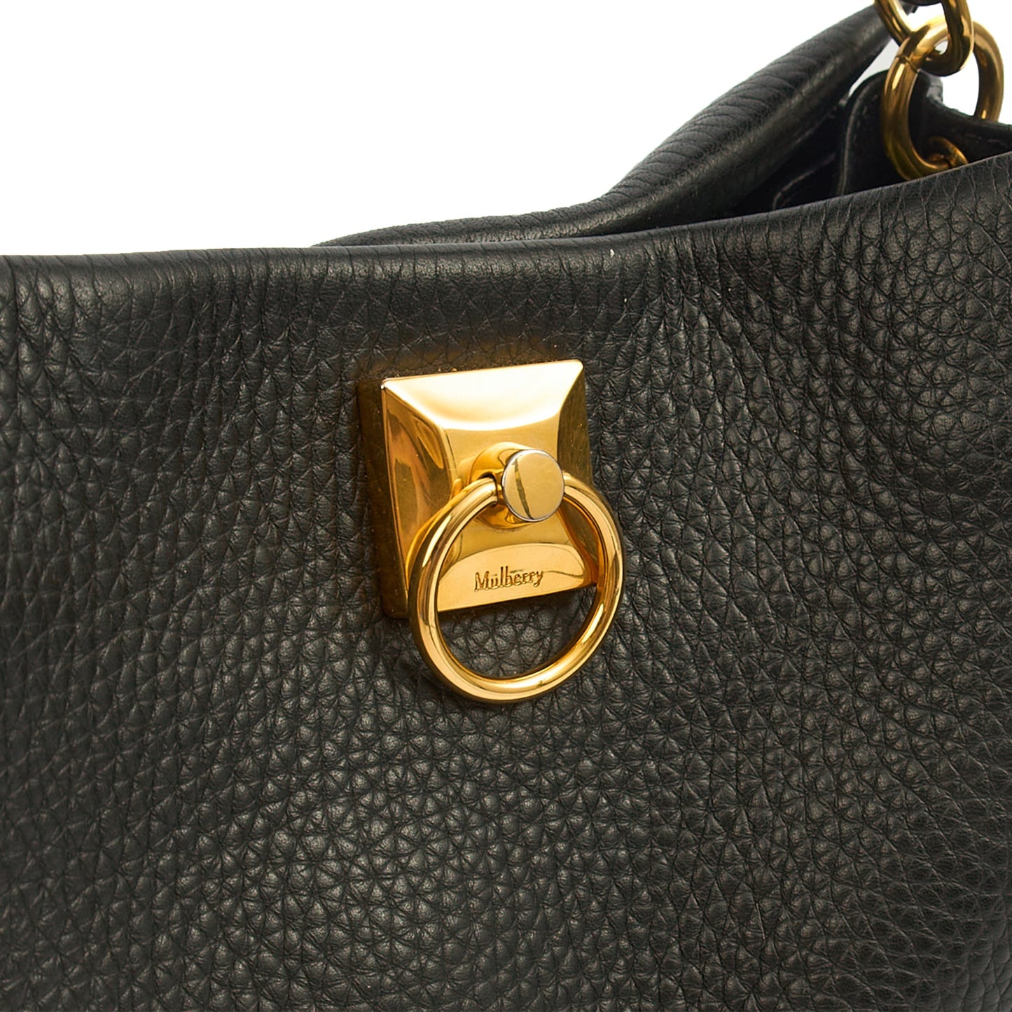Mulberry Top Handle Iris - Small in Navy, Leather — Side View