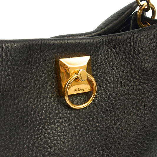 Mulberry Top Handle Iris - Small in Navy, Leather — Side View