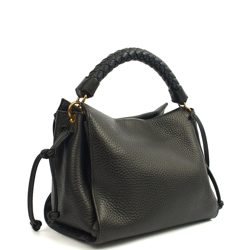 Mulberry Top Handle Iris - Small in Navy, Leather — Back View
