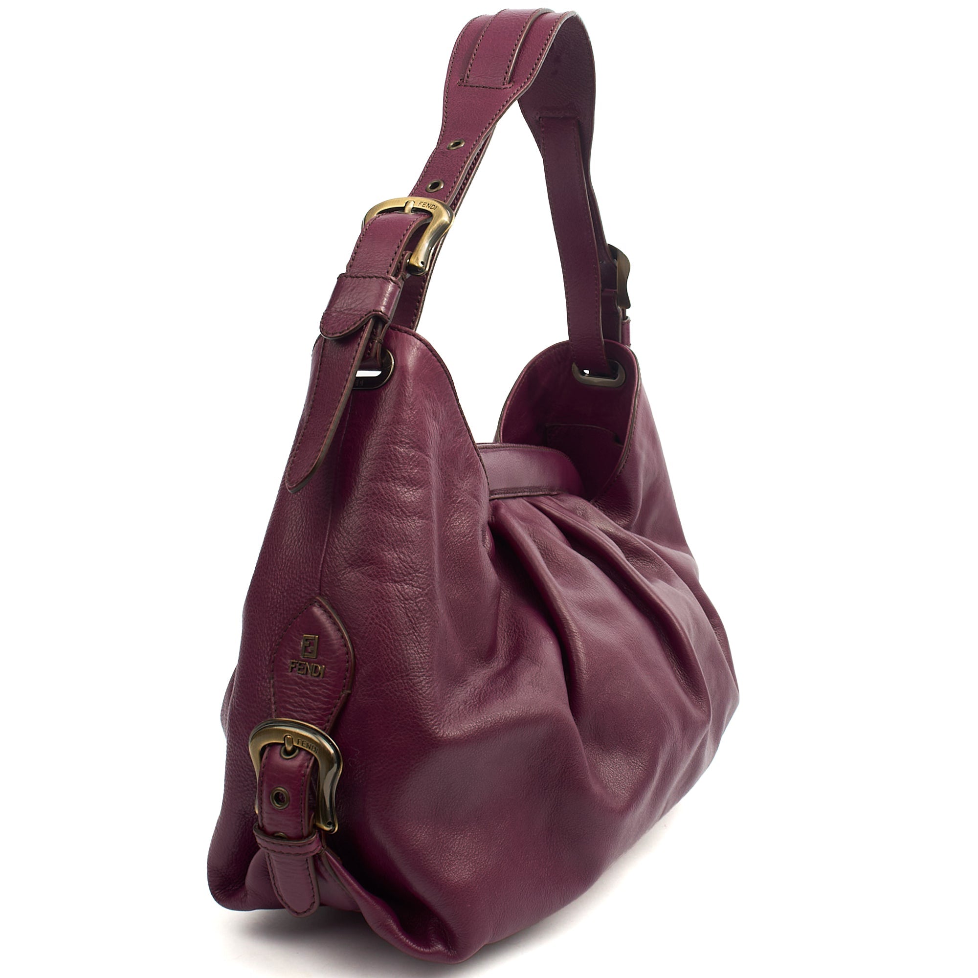 Fendi Tote Shoulder Bag in Purple, Leather — Alternate View 9