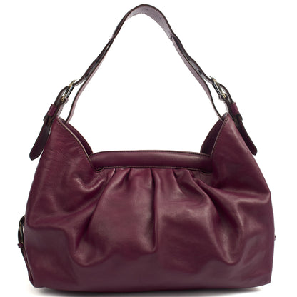 Fendi Tote Shoulder Bag in Purple, Leather — Top View