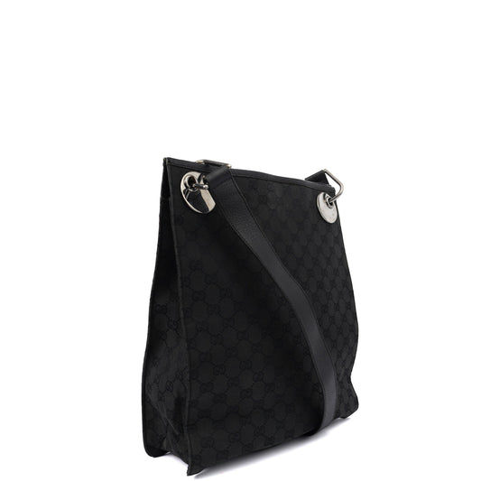 Gucci Cross Body Eclipse Tote in Night Courrier GG Supreme, GG Canvas — Side View