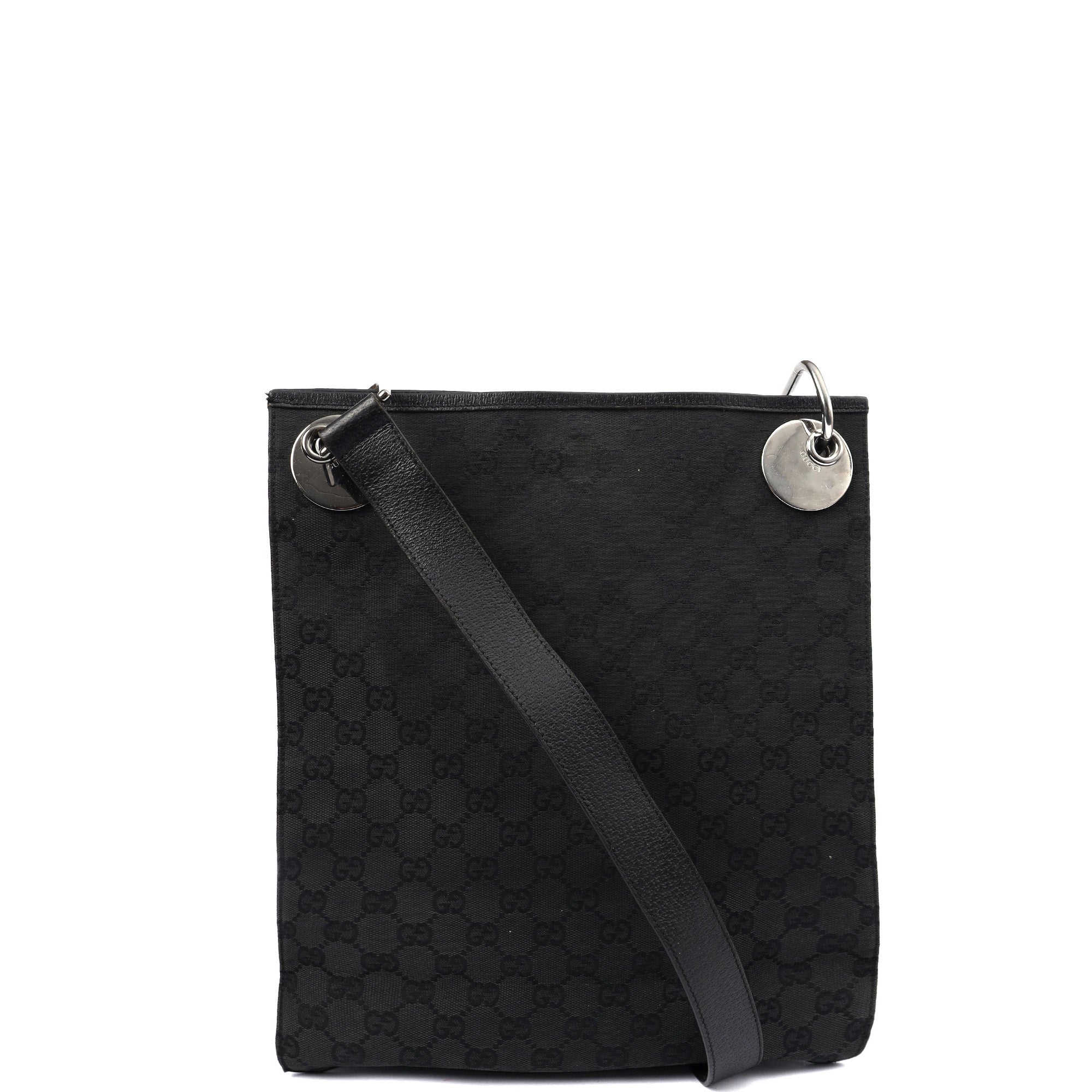 Gucci Cross Body Eclipse Tote in Night Courrier GG Supreme, GG Canvas — Back View