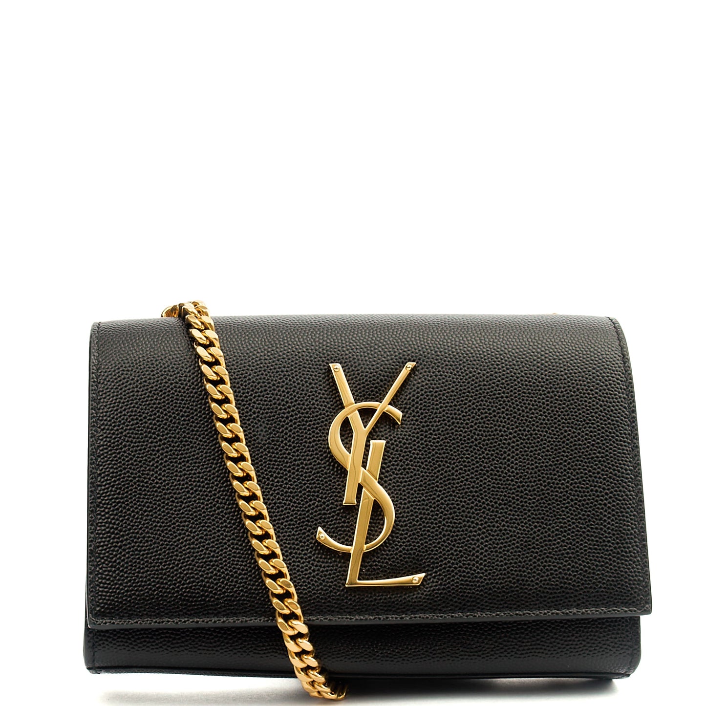 Saint Laurent Cross Body Kate Small in Black, Leather — Front View