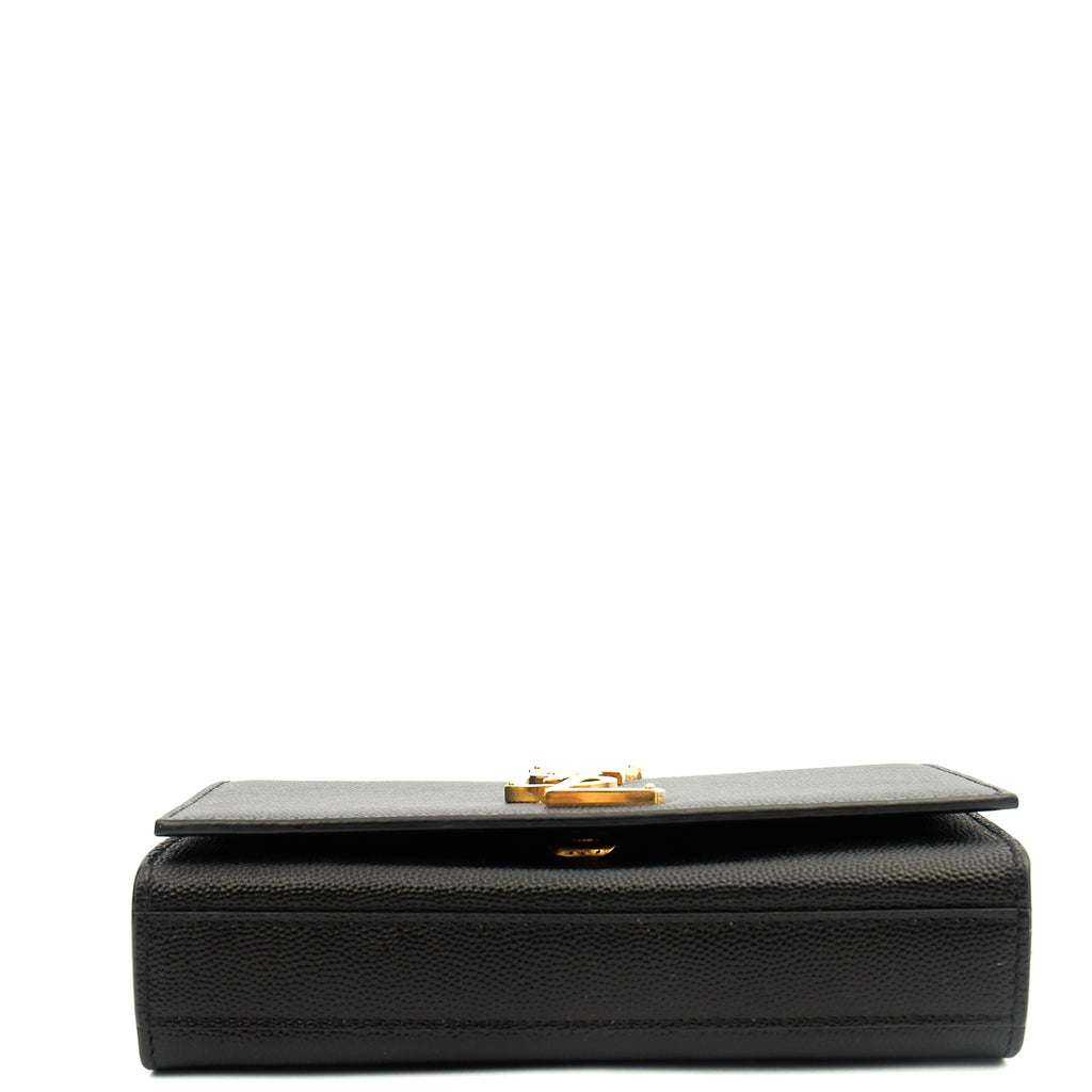 Saint Laurent Cross Body Kate Small in Black, Leather — Top View