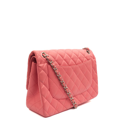 Chanel Shoulder Bag Classic Double Flap - Large in Pink, Lambskin Leather — Alternate View 11