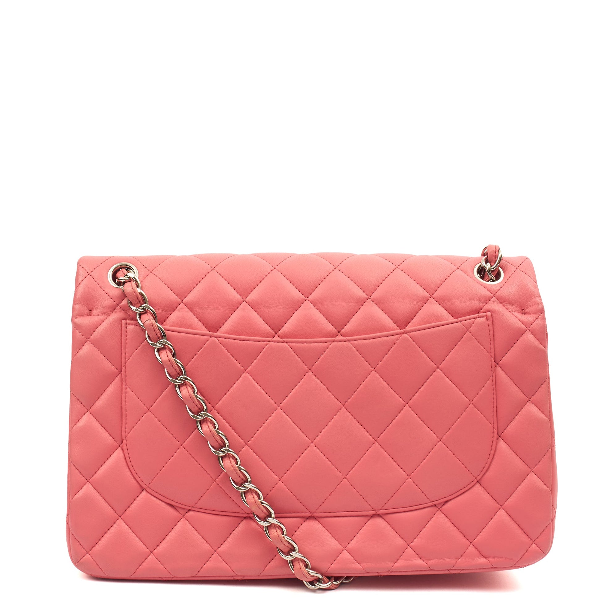 Chanel Shoulder Bag Classic Double Flap - Large in Pink, Lambskin Leather — Alternate View 12