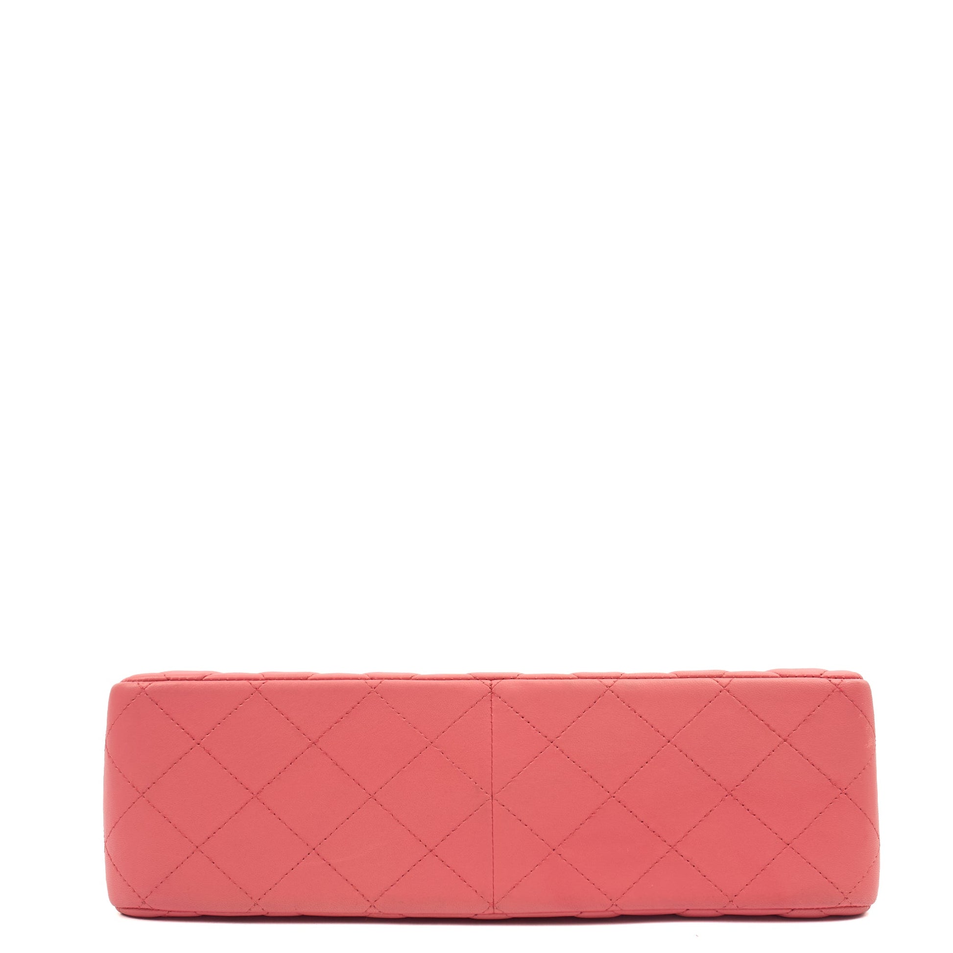 Chanel Shoulder Bag Classic Double Flap - Large in Pink, Lambskin Leather — Top View