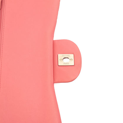 Chanel Shoulder Bag Classic Double Flap - Large in Pink, Lambskin Leather — Alternate View 17