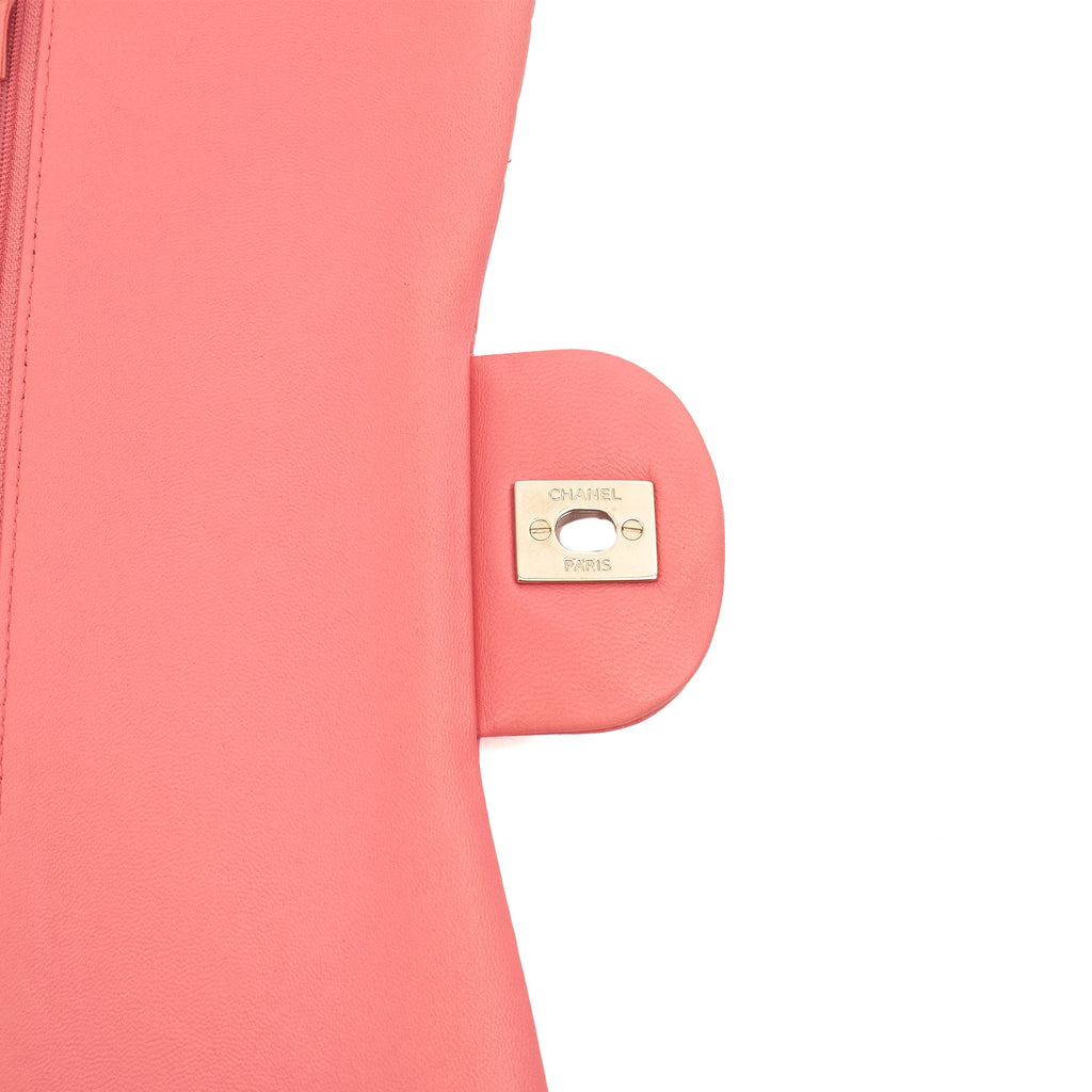 Chanel Shoulder Bag Classic Double Flap - Large in Pink, Lambskin Leather — Alternate View 8