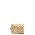 Christian Dior Wallet Wallet in Metallic, Calfskin — Front View