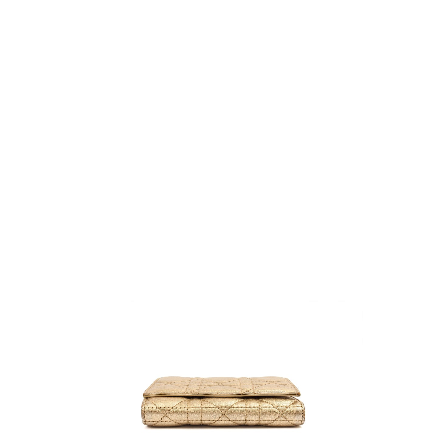 Christian Dior Wallet Wallet in Metallic, Calfskin — Top View