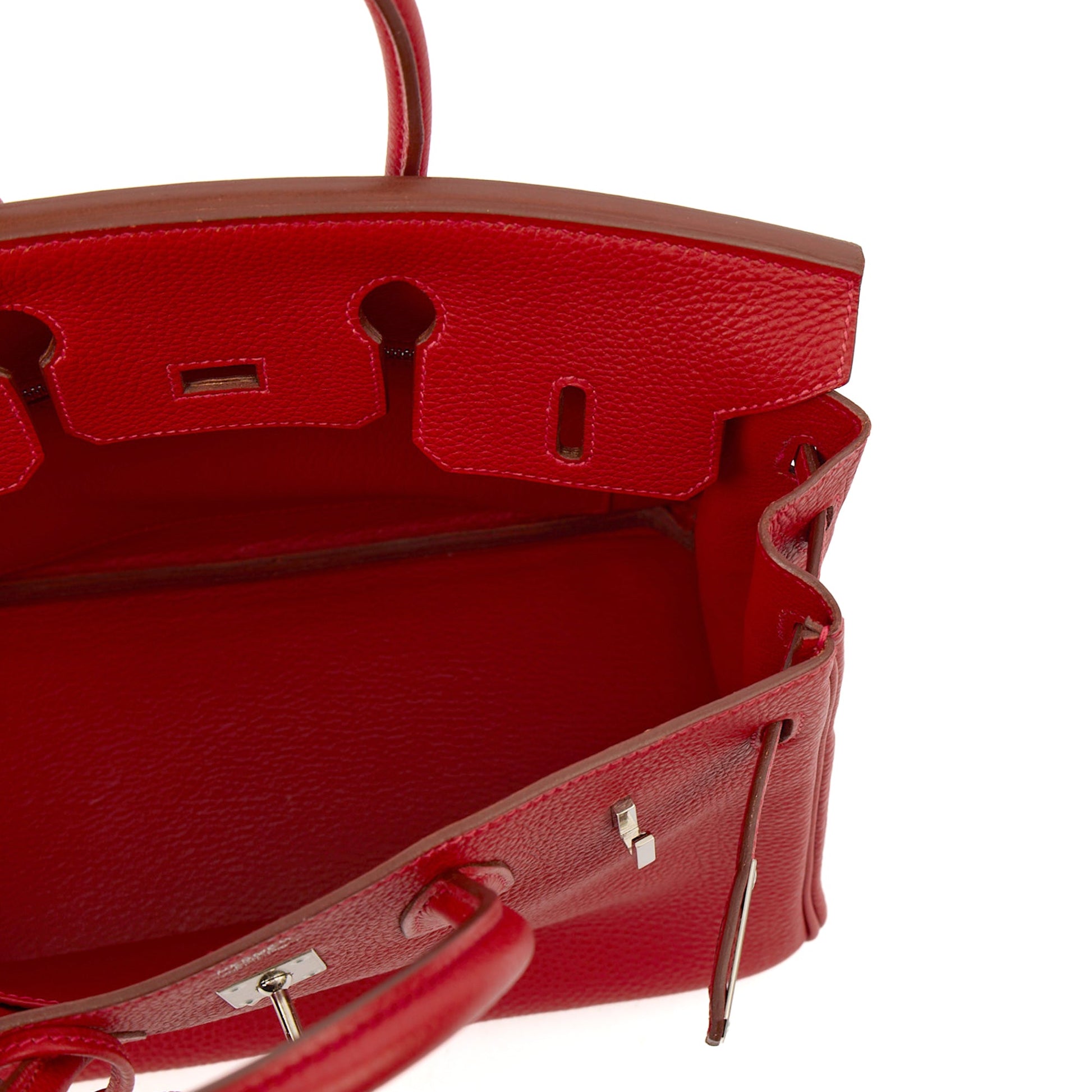Hermes Birkin 25 in Rouge Garance, Togo Leather — Alternate View 11
