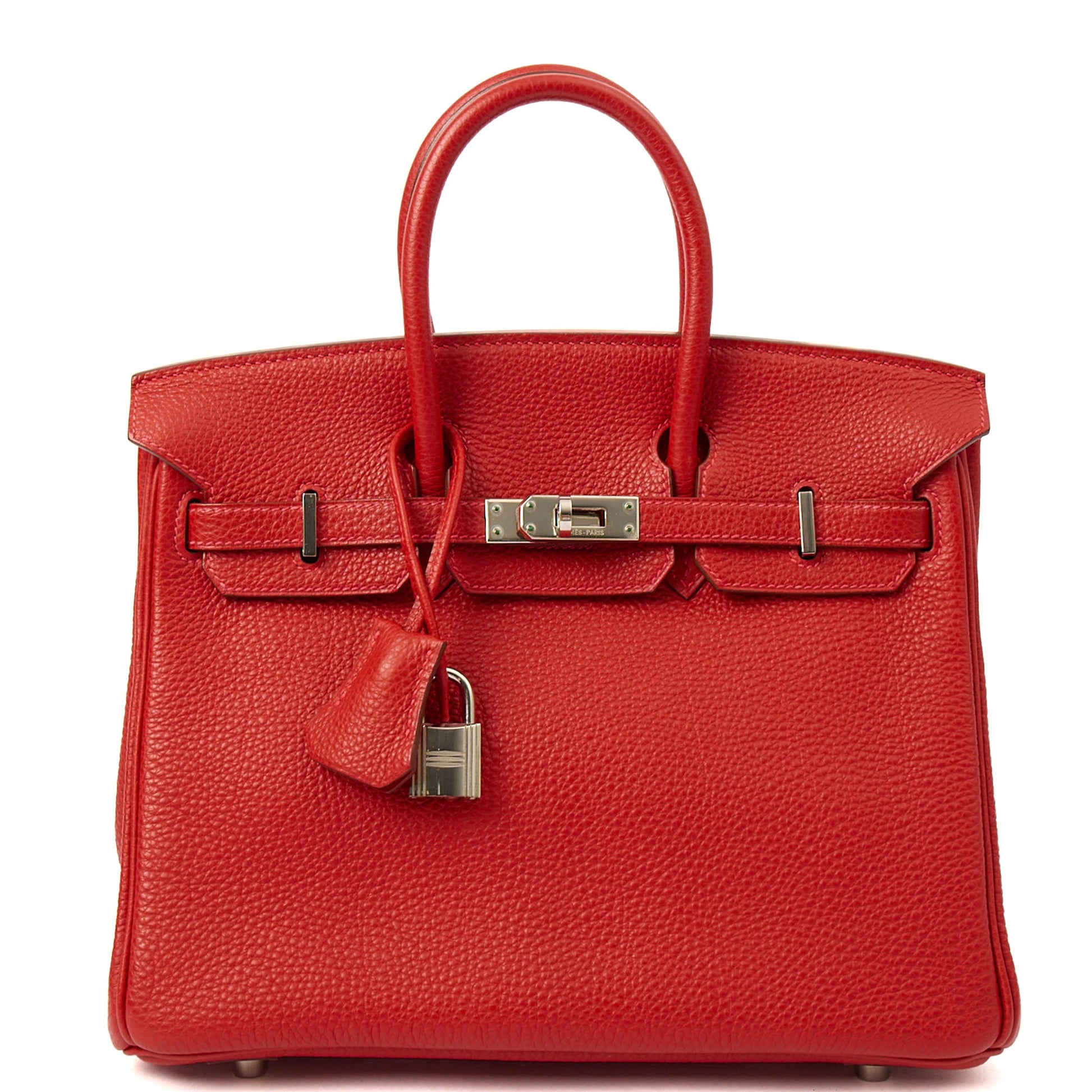 Hermes Birkin 25 in Rouge Garance, Togo Leather — Alternate View 12