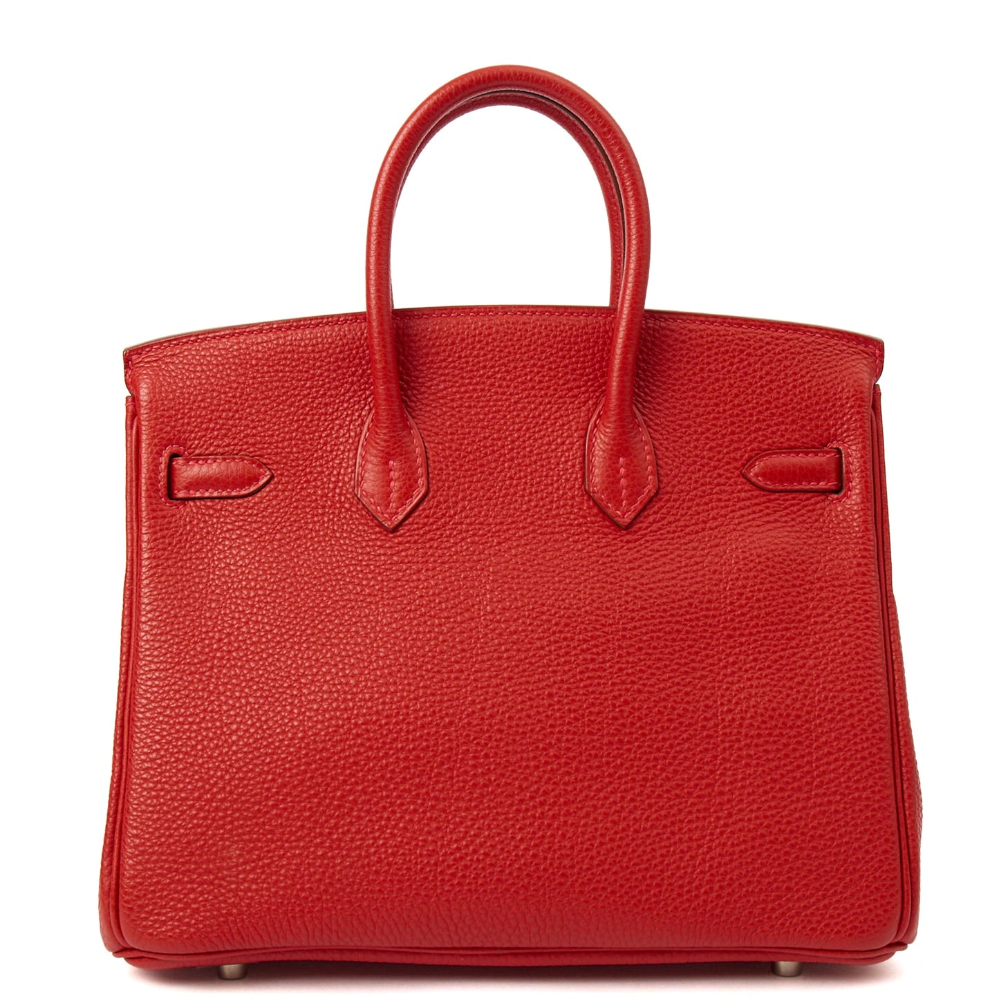 Hermes Birkin 25 in Rouge Garance, Togo Leather — Top View