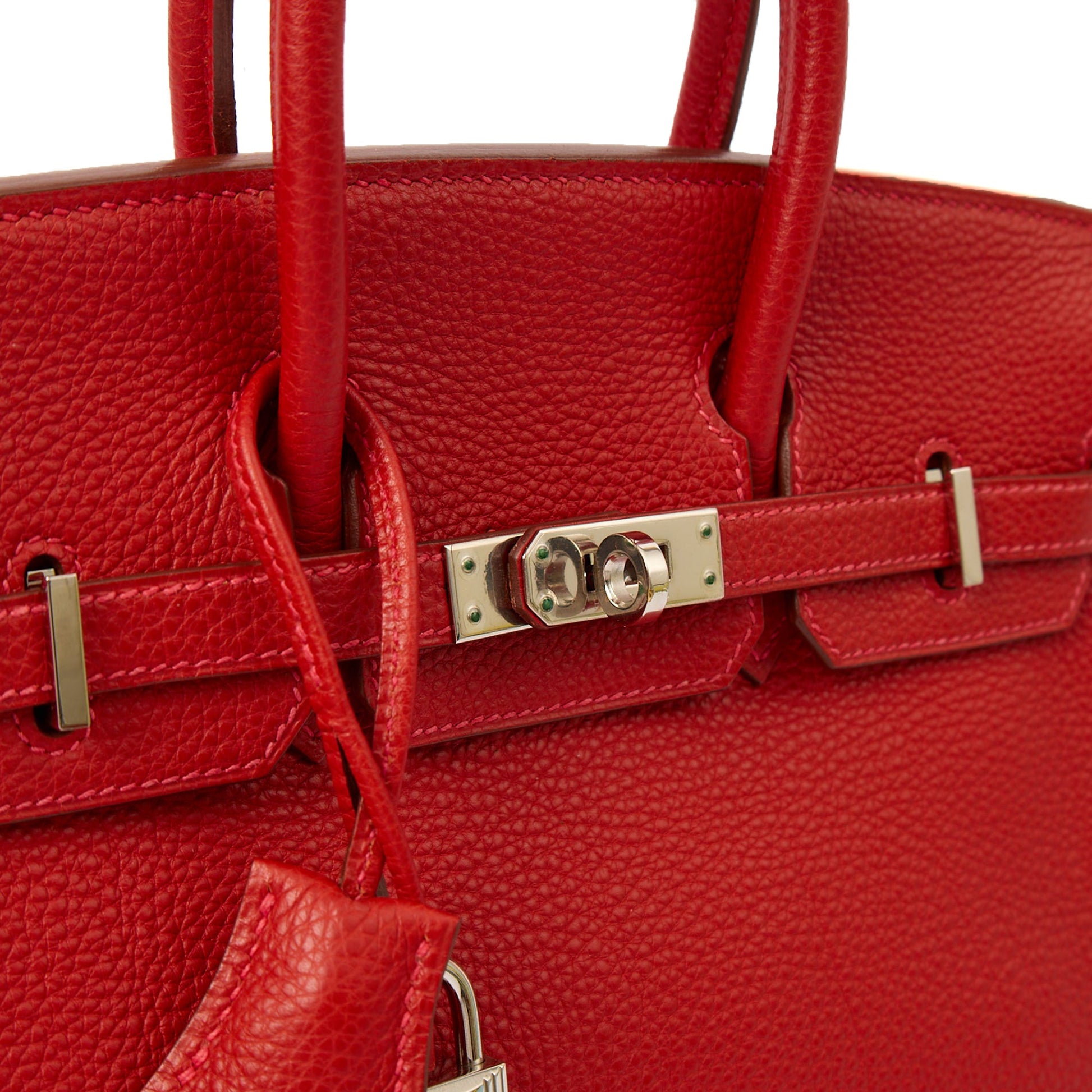 Hermes Birkin 25 in Rouge Garance, Togo Leather — Alternate View 7