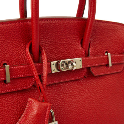 Hermes Birkin 25 in Rouge Garance, Togo Leather — Alternate View 7