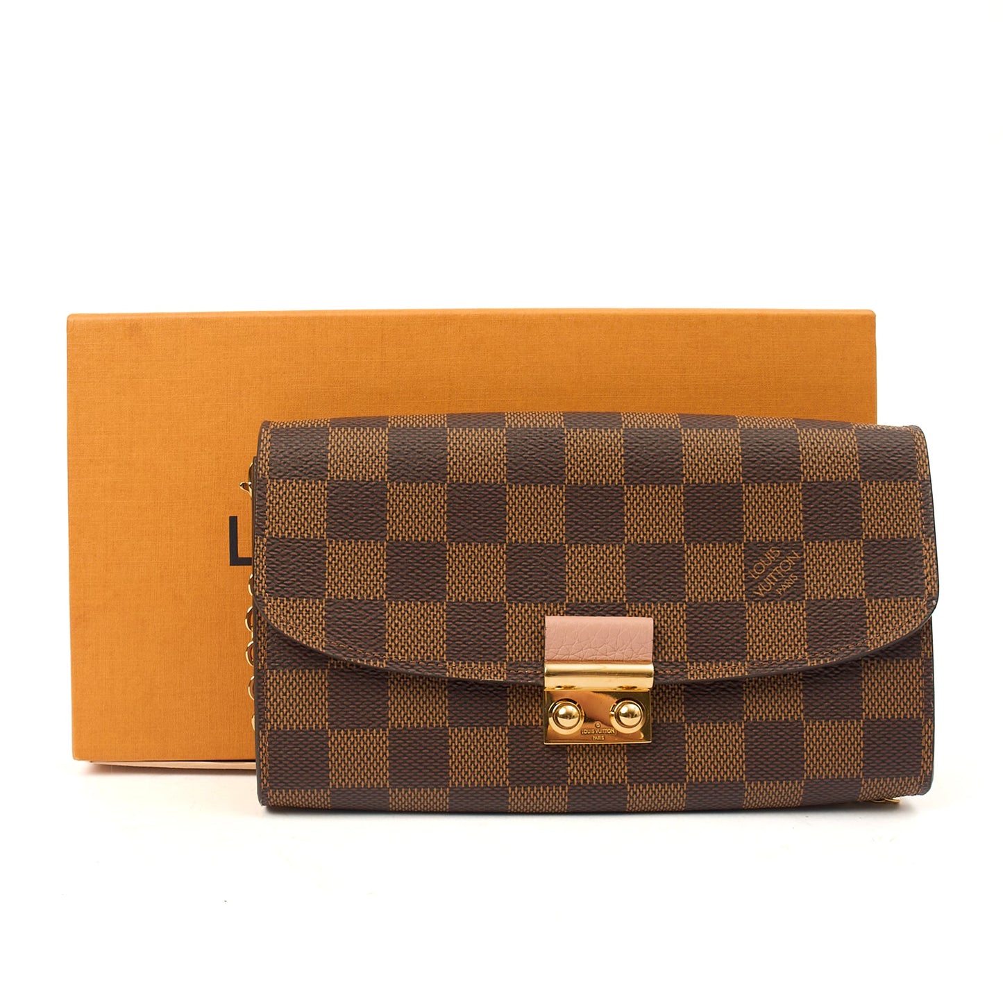 Louis Vuitton Cross Body Croisette Wallet on Chain in Damier Ebene, Canvas — Alternate View 16