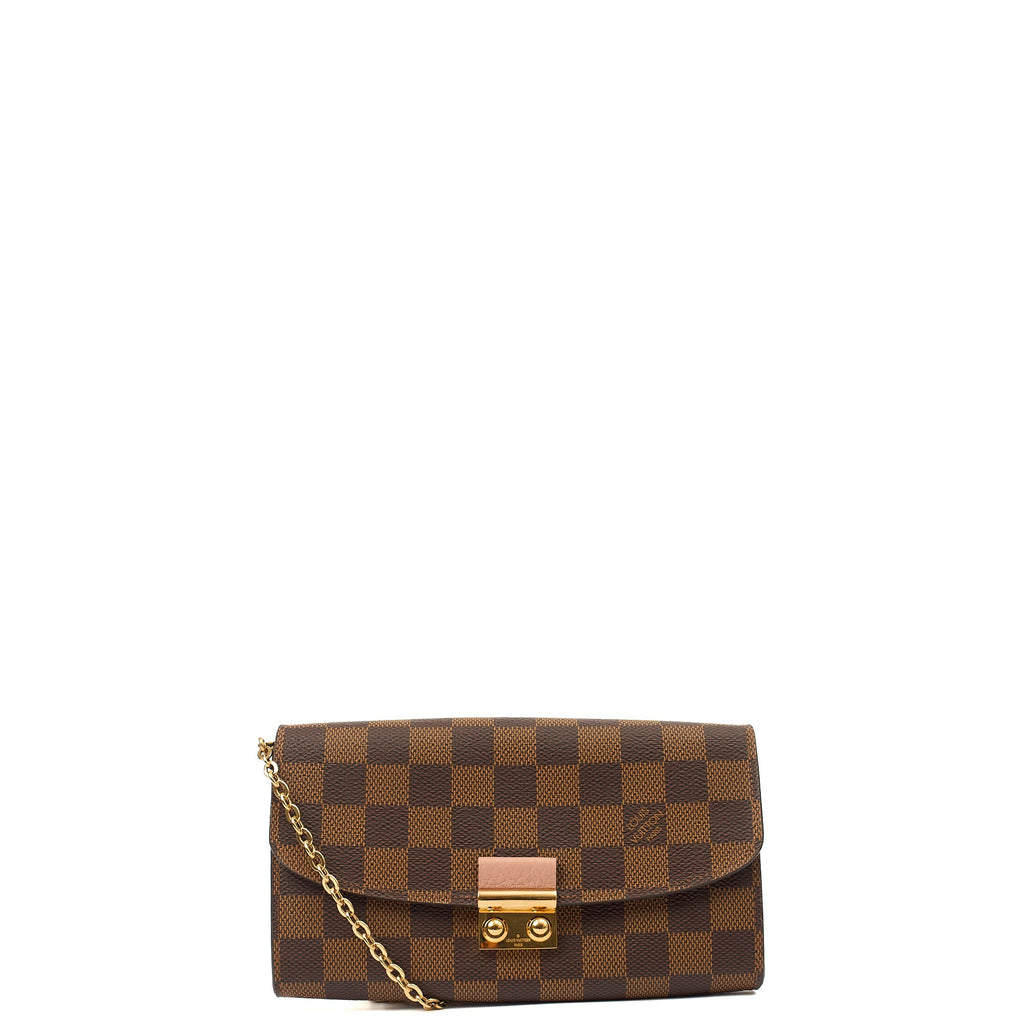 Louis Vuitton Cross Body Croisette Wallet on Chain in Damier Ebene, Canvas — Alternate View 9