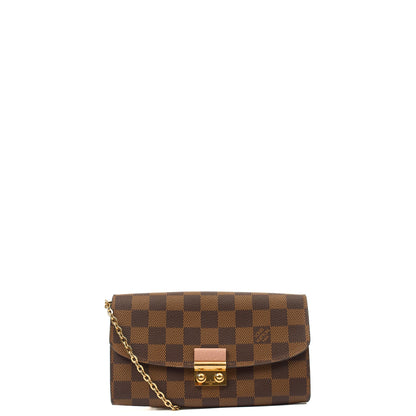 Louis Vuitton Cross Body Croisette Wallet on Chain in Damier Ebene, Canvas — Alternate View 9