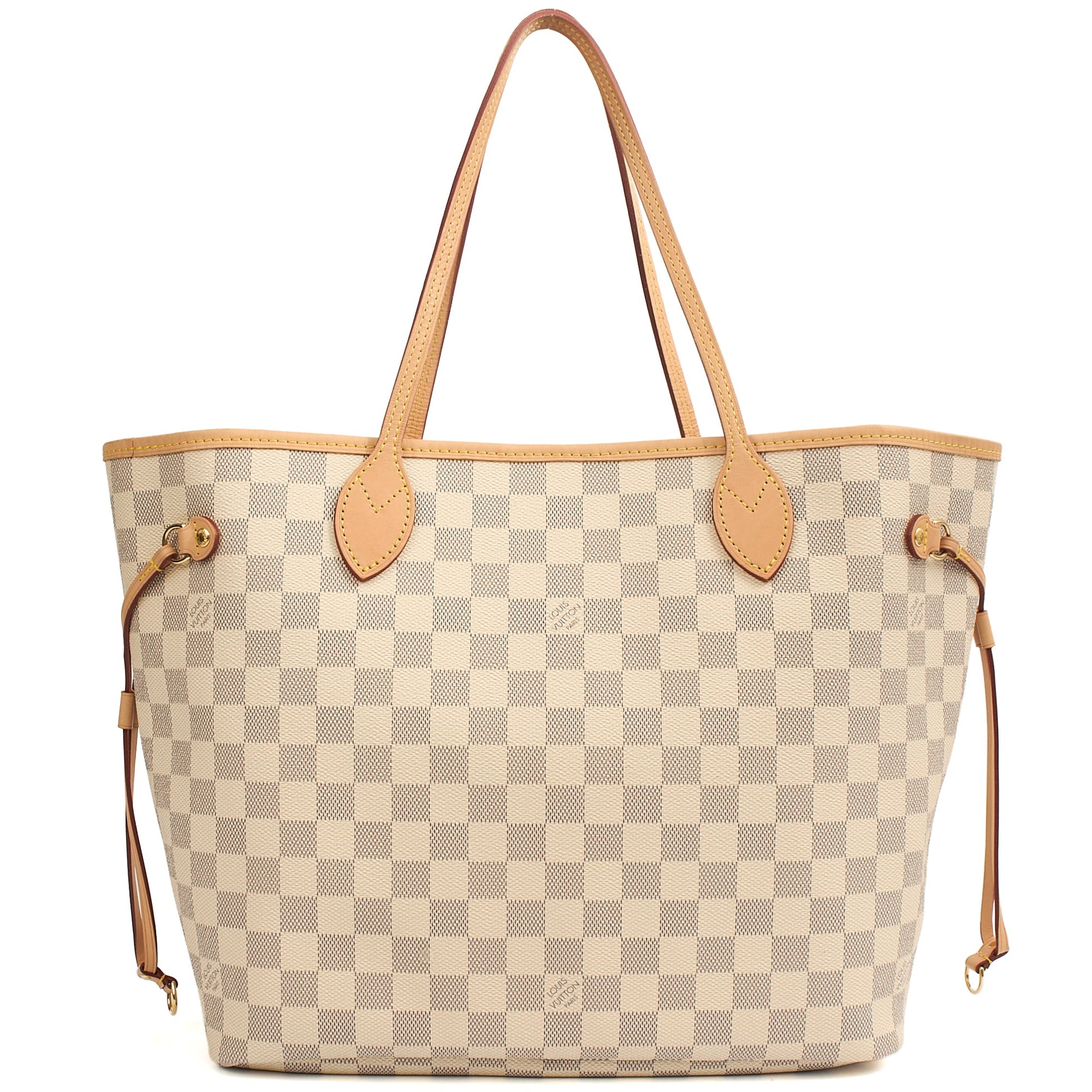 Louis Vuitton Tote Neverfull MM in Damier Ebene, Canvas — Back View