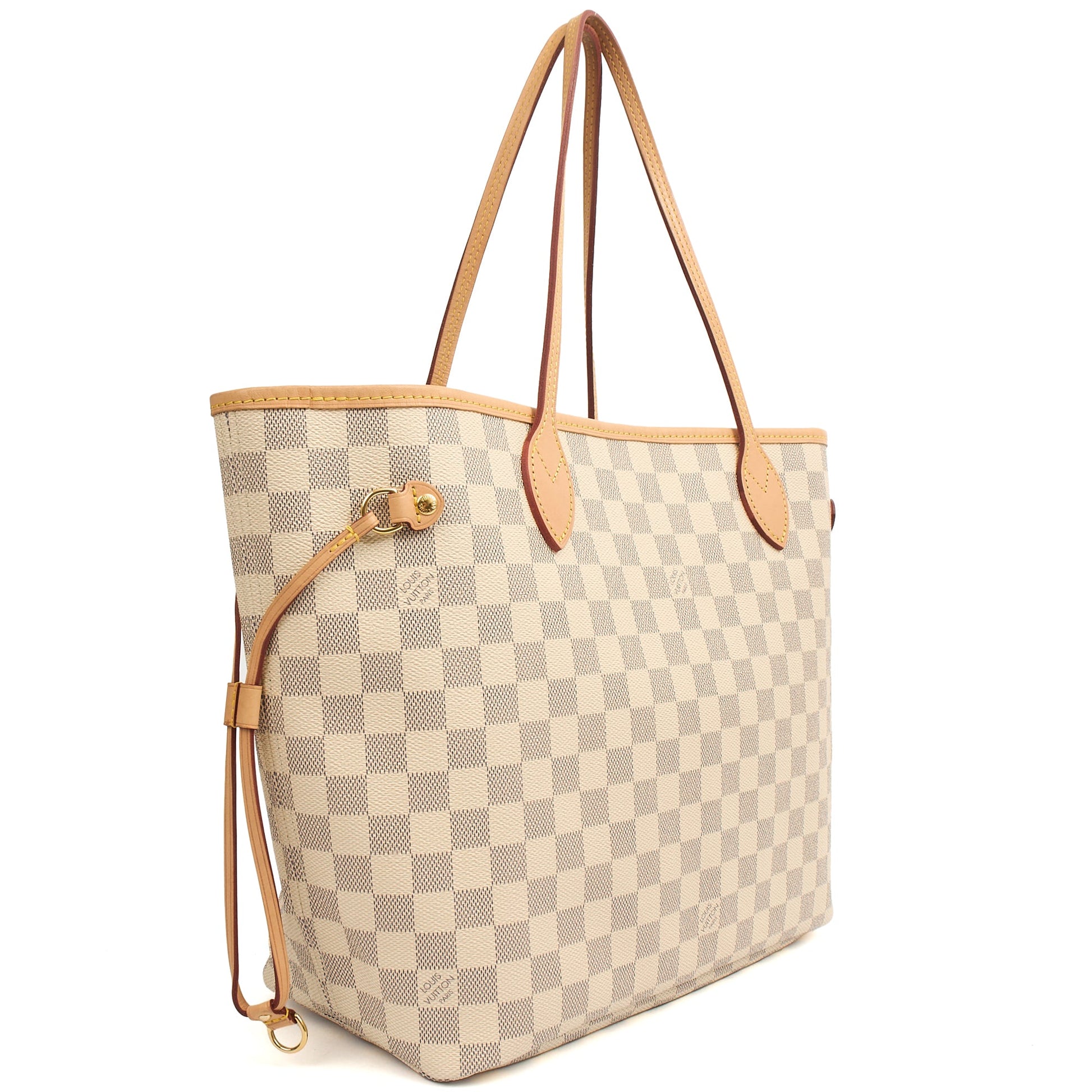 Louis Vuitton Tote Neverfull MM in Damier Ebene, Canvas — Side View