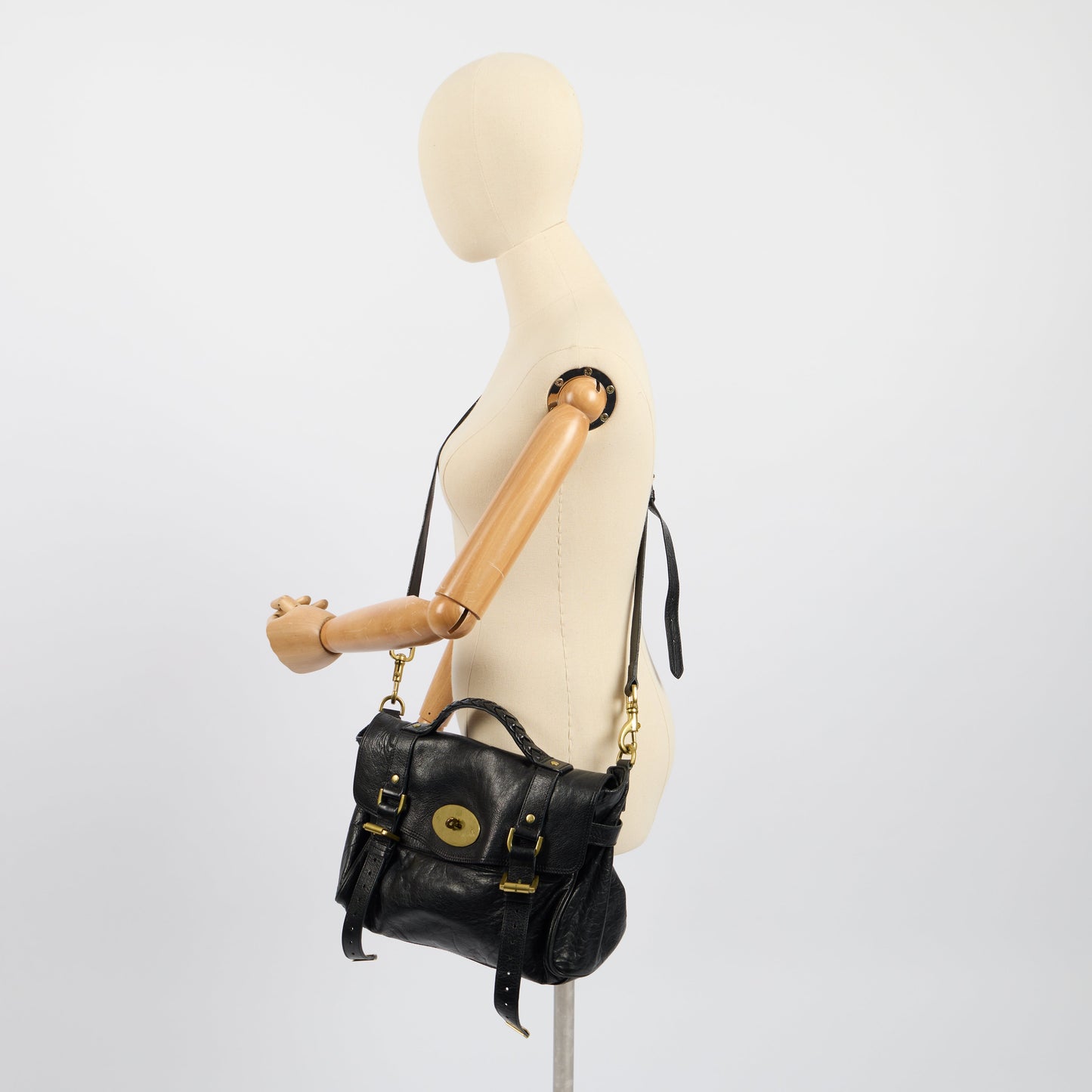 Mulberry Satchel Alexa in Black, Leather — Side View