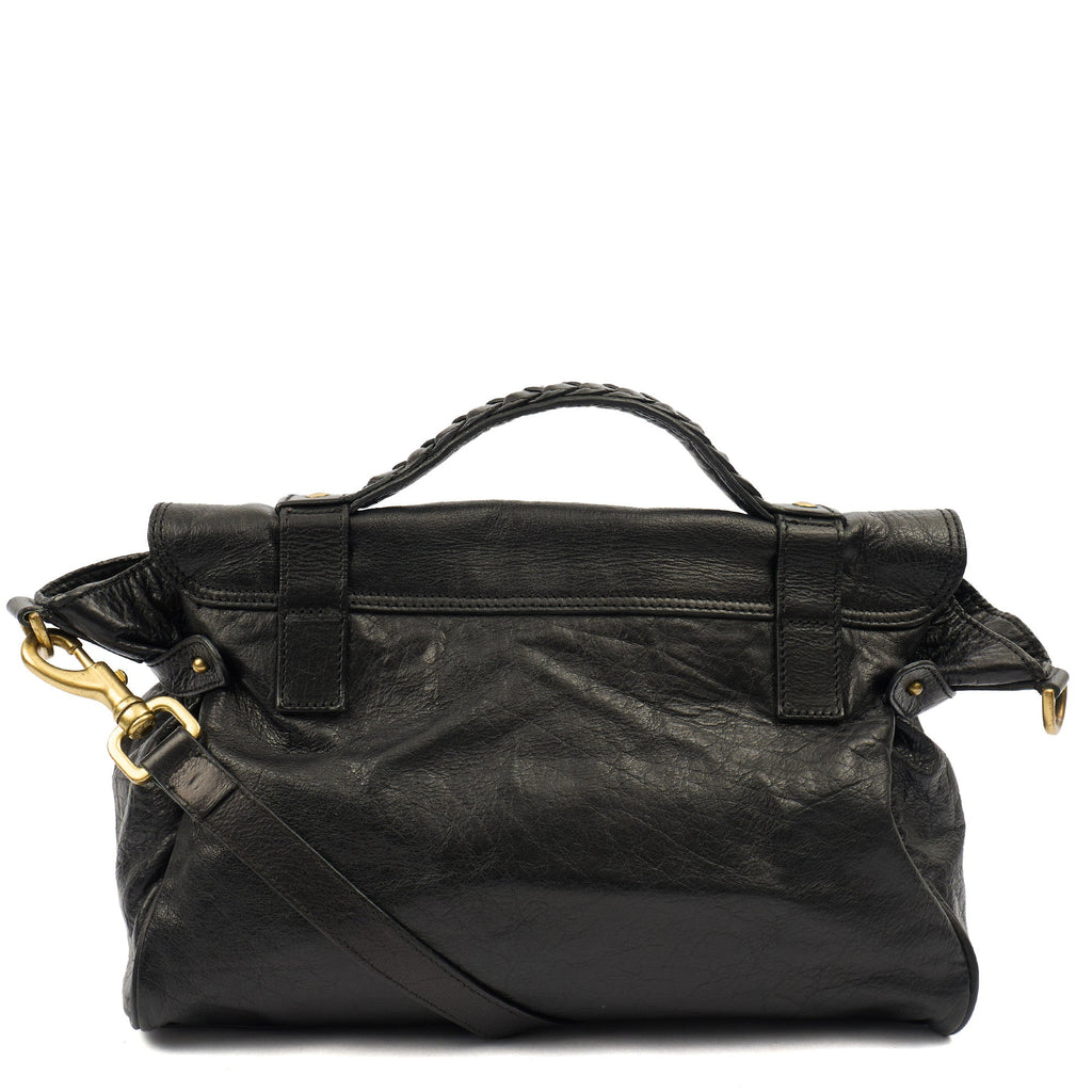 Mulberry Satchel Alexa in Black, Leather — Top View