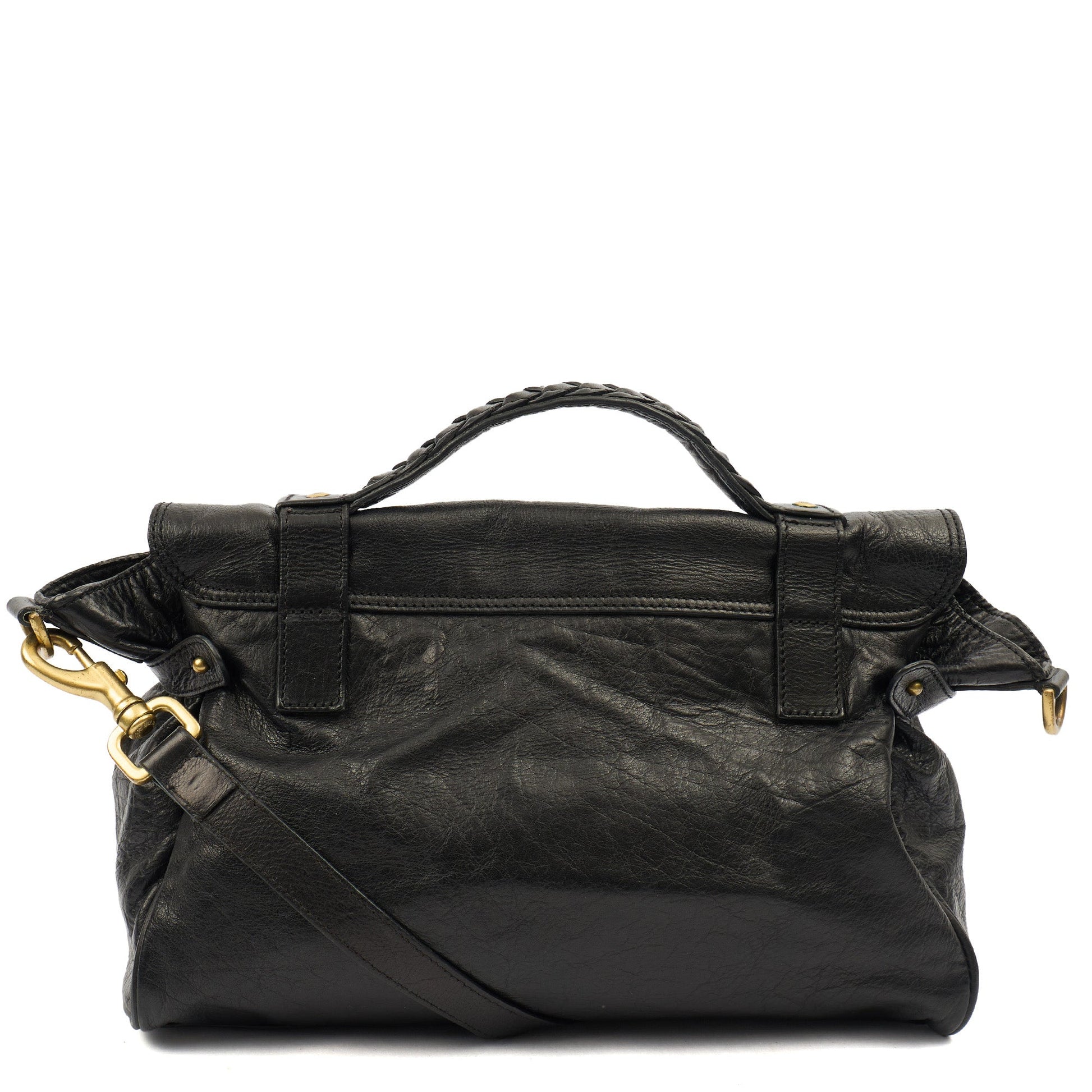 Mulberry Satchel Alexa in Black, Leather — Top View