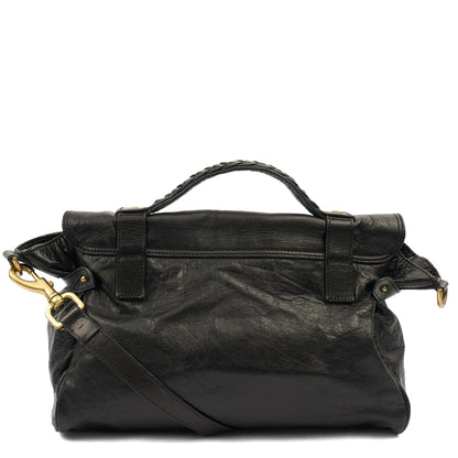 Mulberry Satchel Alexa in Black, Leather — Top View