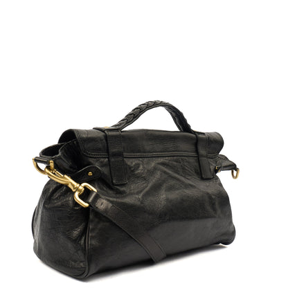 Mulberry Satchel Alexa in Black, Leather — Back View