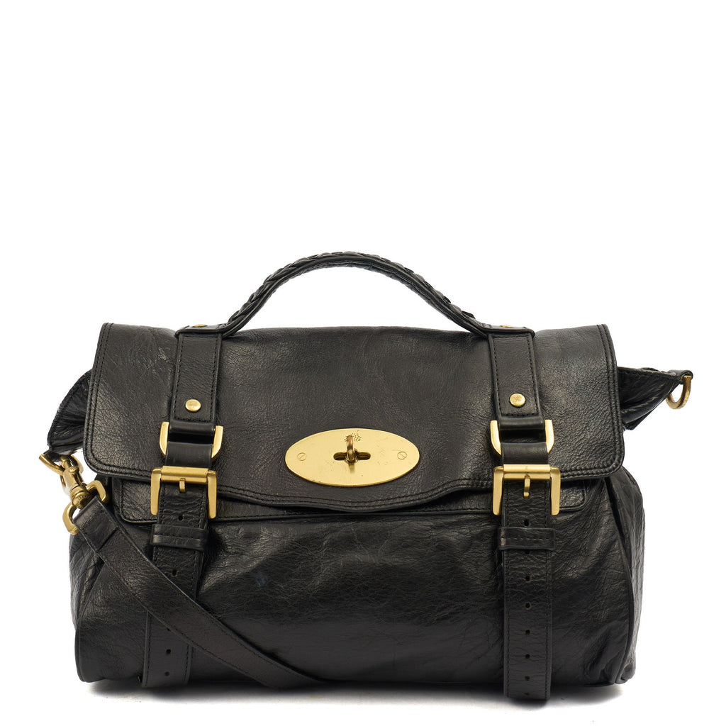 Mulberry Satchel Alexa in Black, Leather — Front View