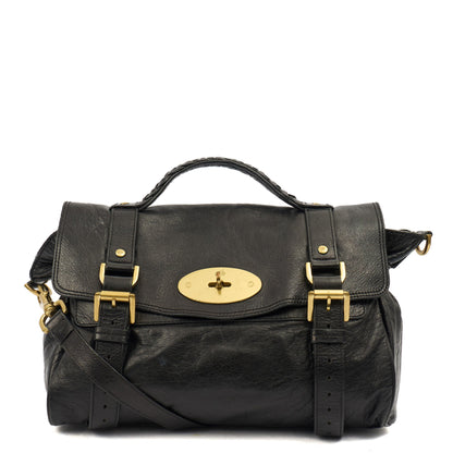 Mulberry Satchel Alexa in Black, Leather — Front View