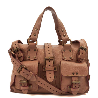 Mulberry Top Handle Roxanne in Pink, Calfskin Leather — Front View