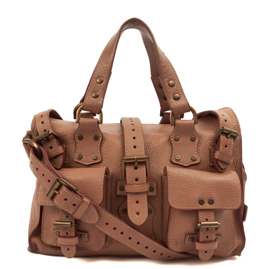 Mulberry Top Handle Roxanne in Pink, Calfskin Leather — Front View