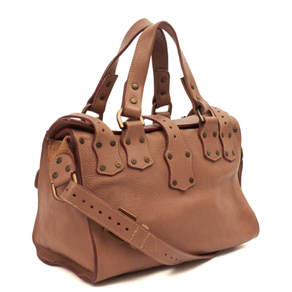 Mulberry Top Handle Roxanne in Pink, Calfskin Leather — Back View