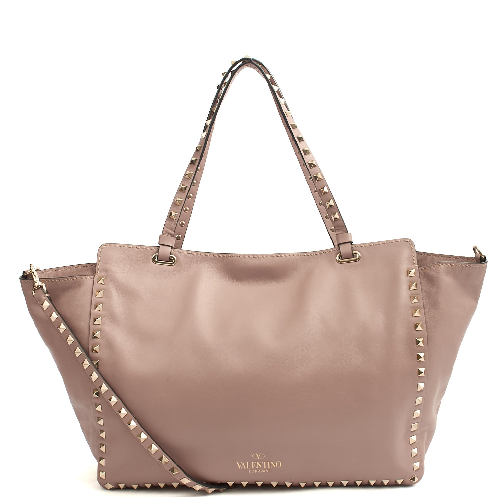 Valentino Tote Rockstud Lock Medium in Pink, Calfskin — Alternate View 9