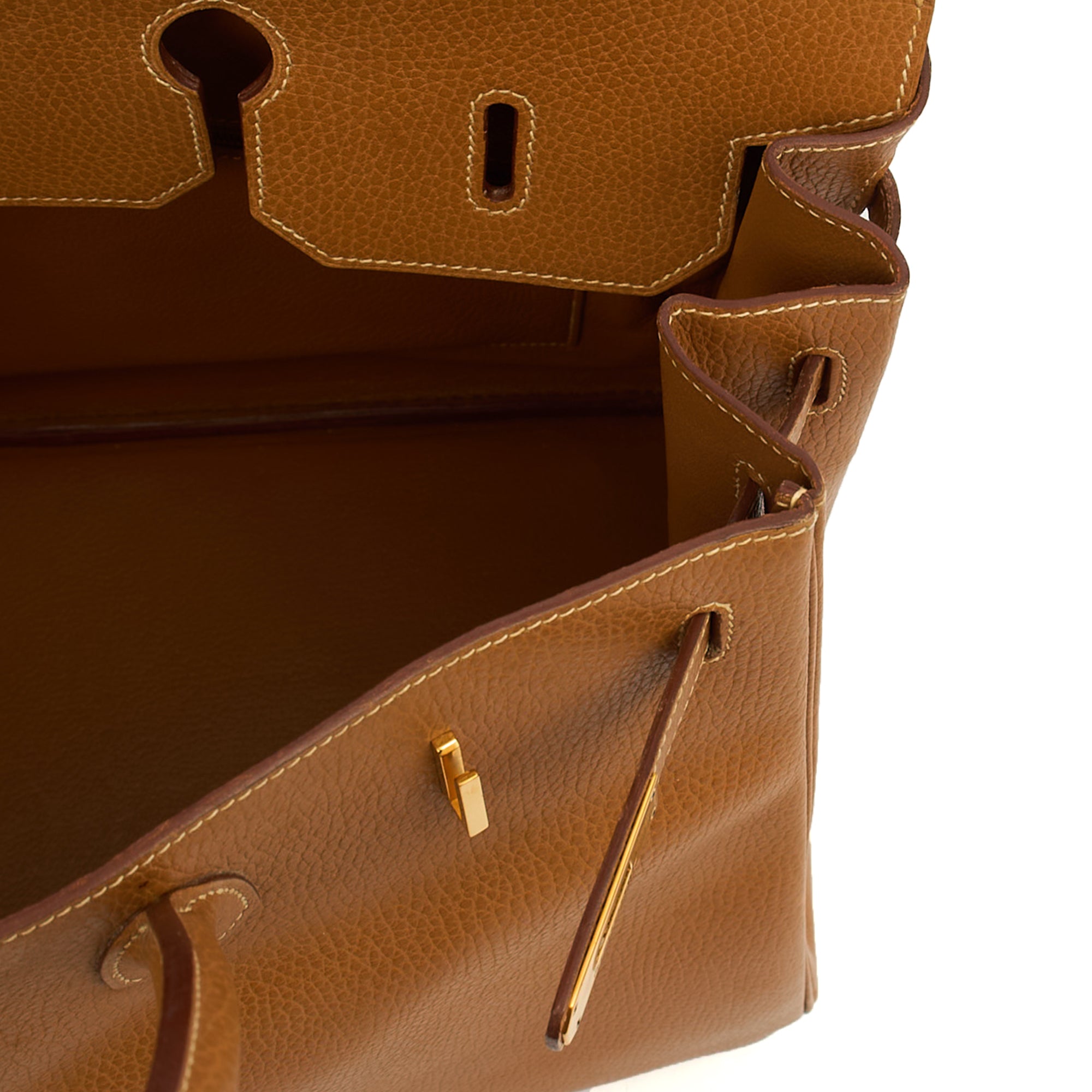 Hermes Tote Birkin 40 in Gold, Fjord Leather — Alternate View 11
