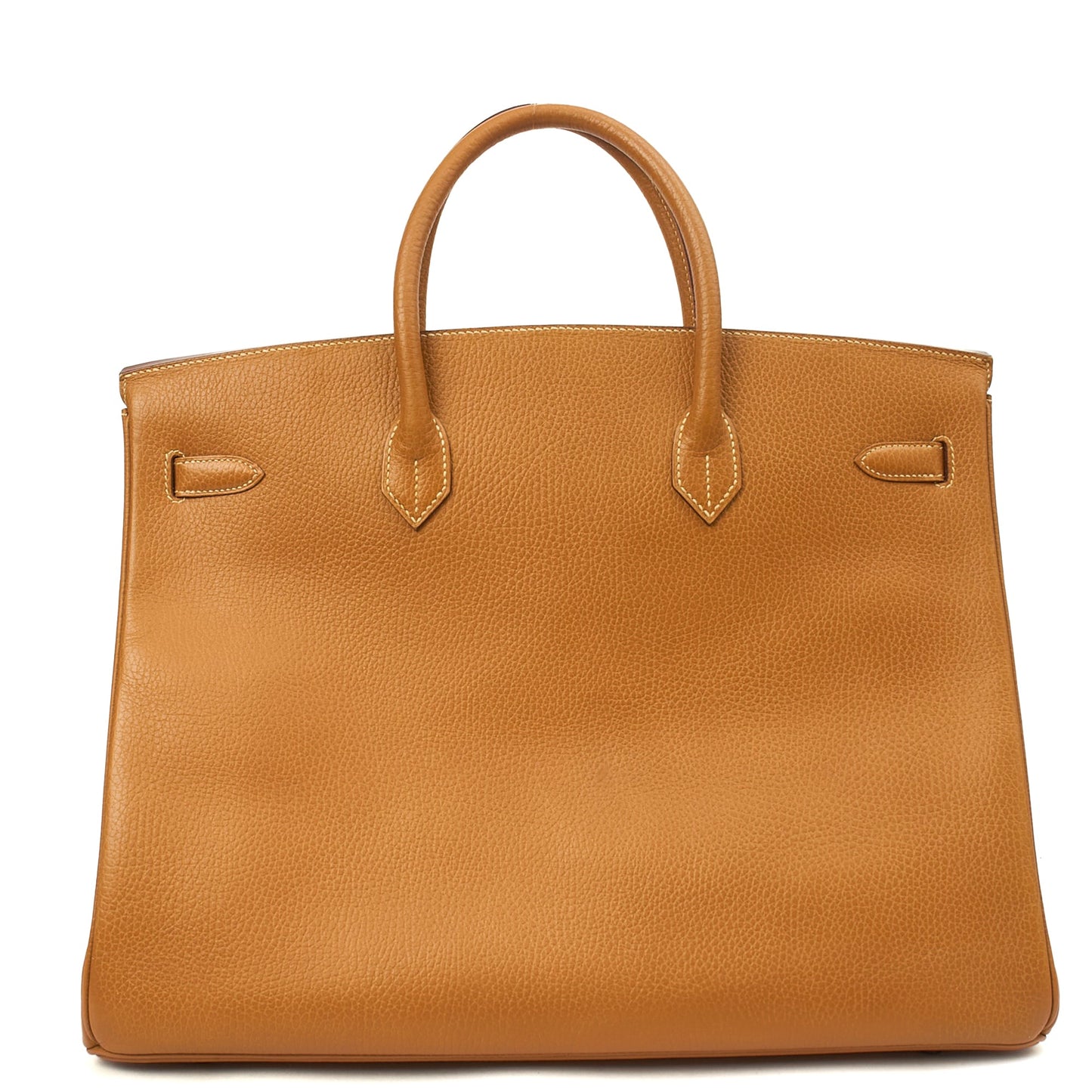 Hermes Tote Birkin 40 in Gold, Fjord Leather — Back View