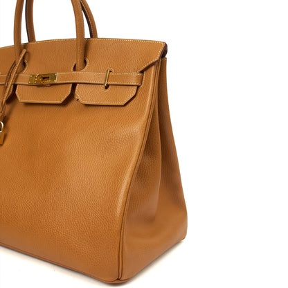 Hermes Tote Birkin 40 in Gold, Fjord Leather — Alternate View 21