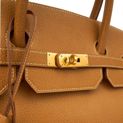 Hermes Tote Birkin 40 in Gold, Fjord Leather — Alternate View 30