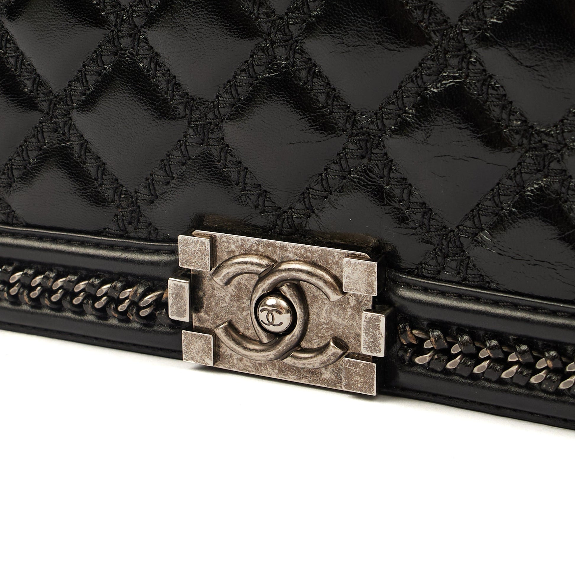 Chanel Top Handle Boy Top Handle - Medium in Black, Calfskin Leather — Alternate View 24