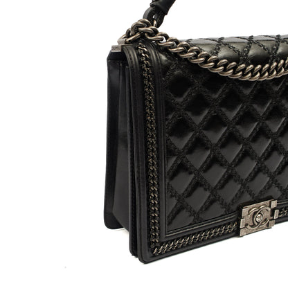Chanel Top Handle Boy Top Handle - Medium in Black, Calfskin Leather — Alternate View 16