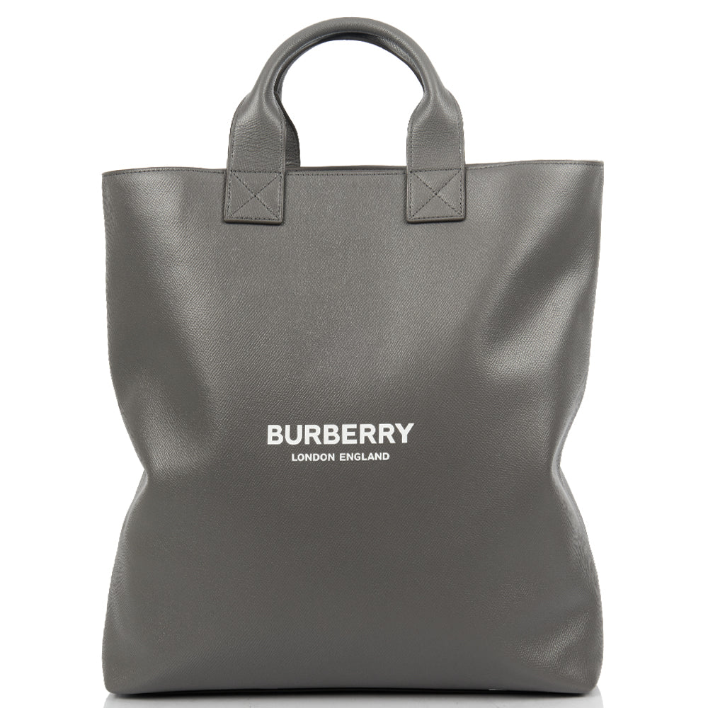 Burberry Tote in Grey, Leather — Front View