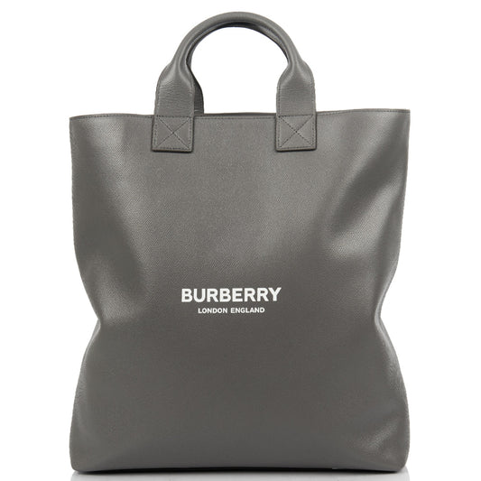 Burberry Tote in Grey, Leather — Front View