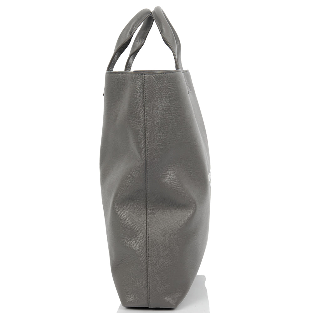 Burberry Tote in Grey, Leather — Back View