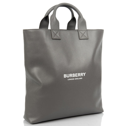 Burberry Tote in Grey, Leather — Side View