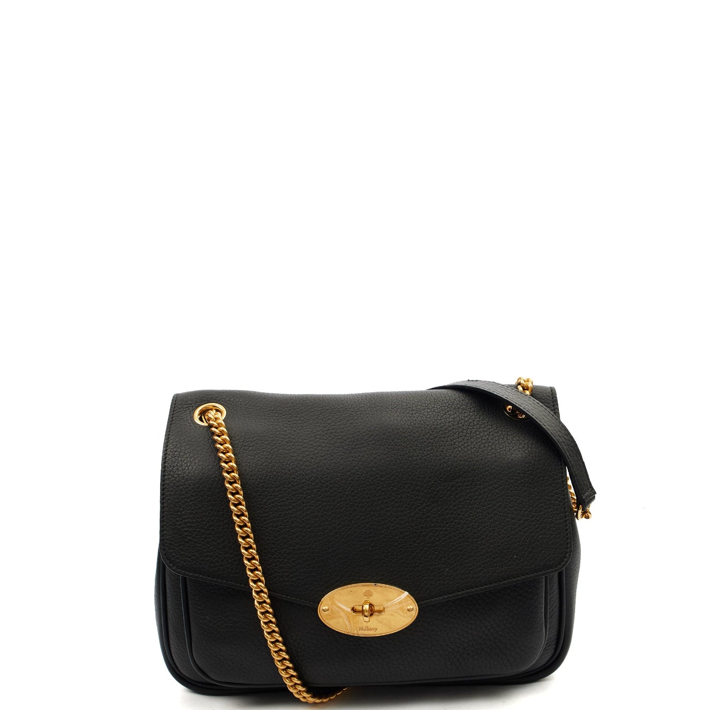 Mulberry Satchel Darley Shoulder Bag  in Black, Leather — Front View