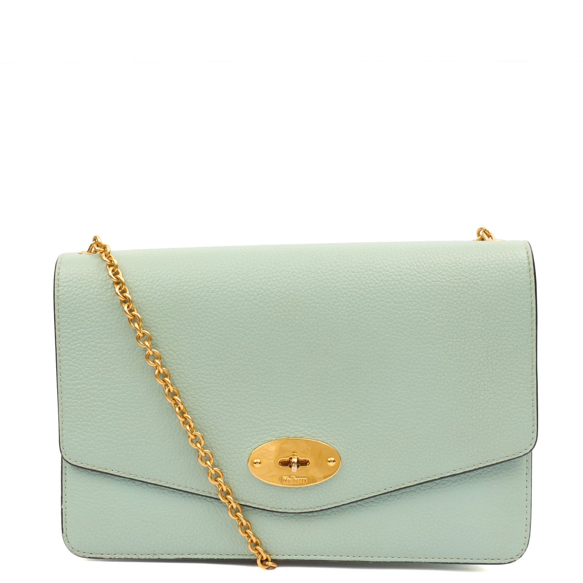 Mulberry Cross Body Darley Shoulder Bag  in Mint, Calfskin Leather — Front View