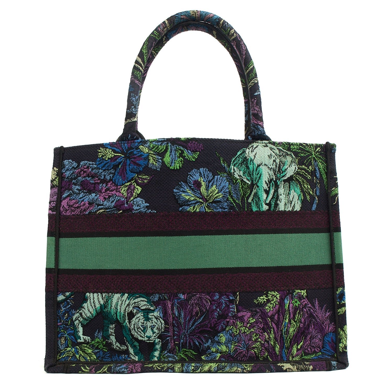 Christian Dior Tote Book Tote - Small in Blue, Fabric — Back View
